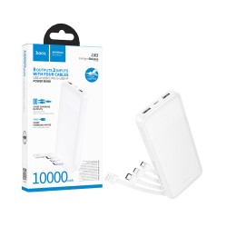 Power Bank Hoco J163 Wonderful com Porta USB+Cabo Micro+Tipo-C+Lightning 10000mAh Branco